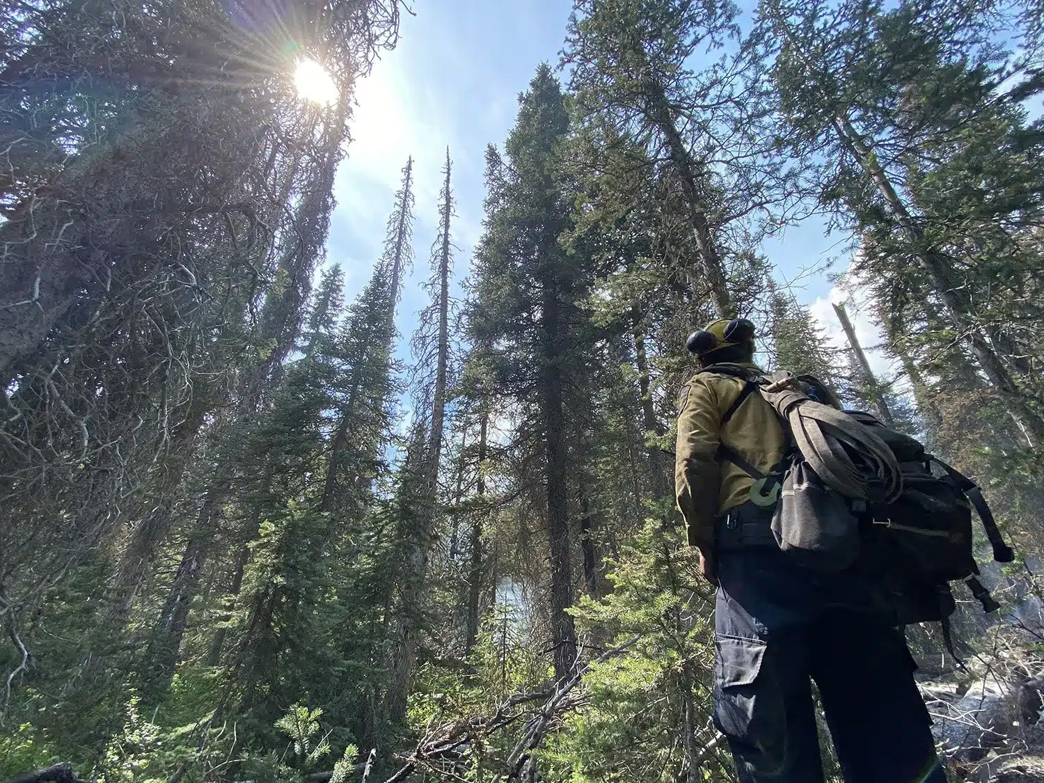 Home-Wildfire-Fighter-Strategic-Natural-Resource-Group A wildfire fighter taking S-185 training in Wildfire Entrapment Avoidance and Survival
